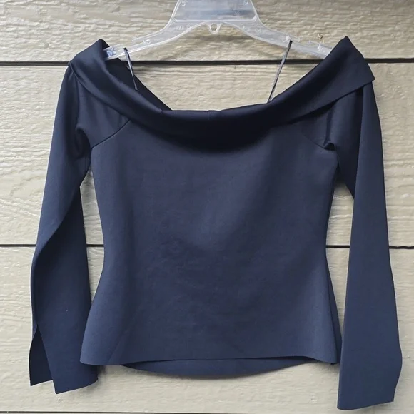 Ted Baker Pholly black fold over off shoulder top 4 small - Picture 10 of 14